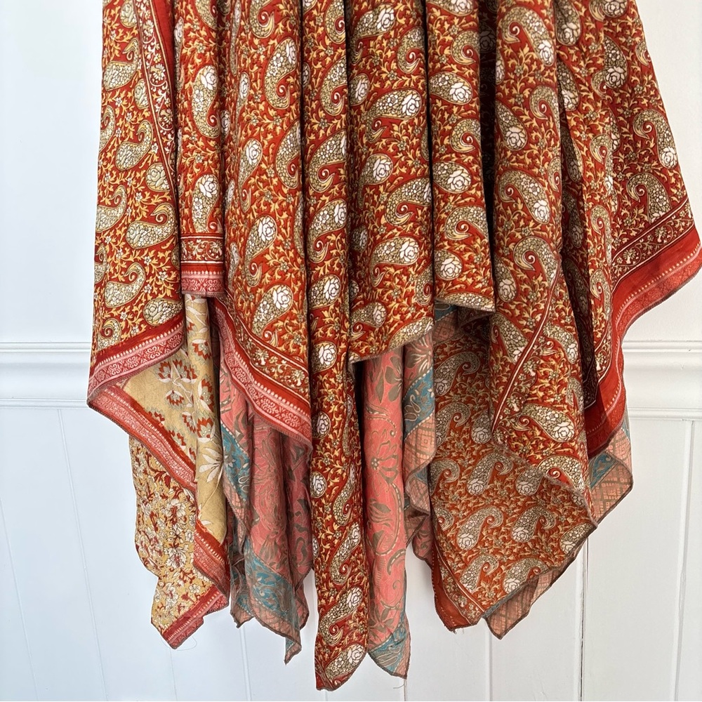 Women’s Asymmetrical Patchwork Strapless Boho Dre… - image 8